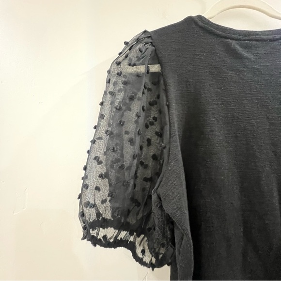 MAEVE Woven Puff-Sleeve Top black size large - Picture 9 of 9